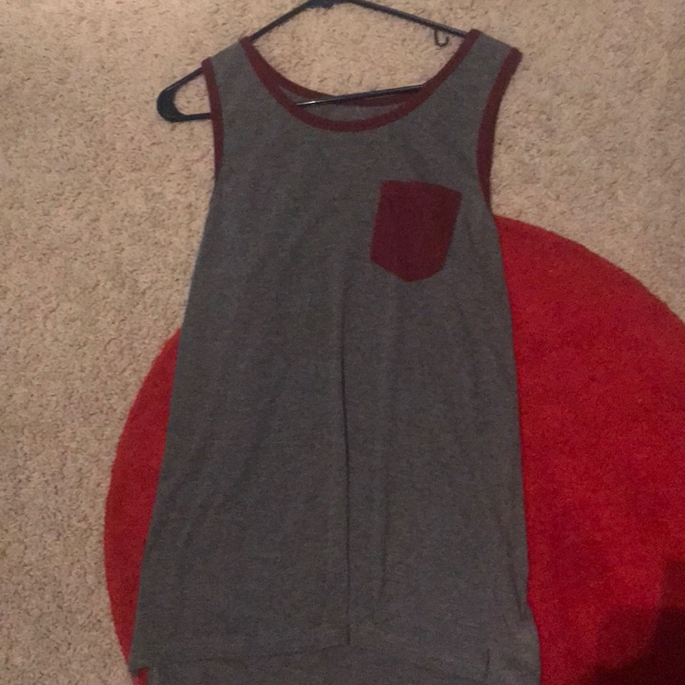 Maroon and gray tank top